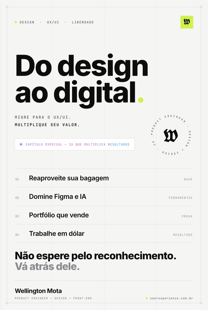 Capa do livro Do Design ao Digital, de Wellington Mota