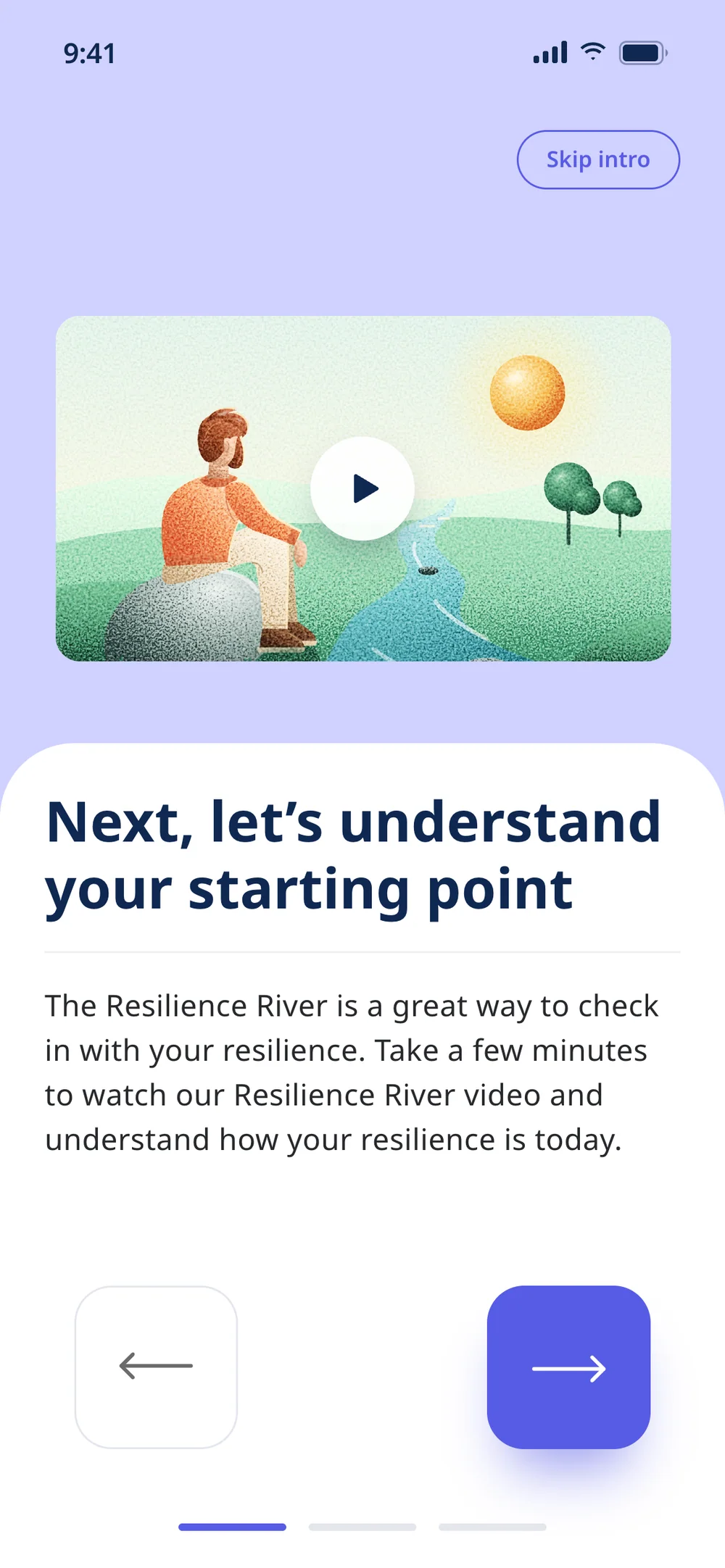 Next, let’s understand your starting point: the Resilience River video, with a man sitting on a rock by the river