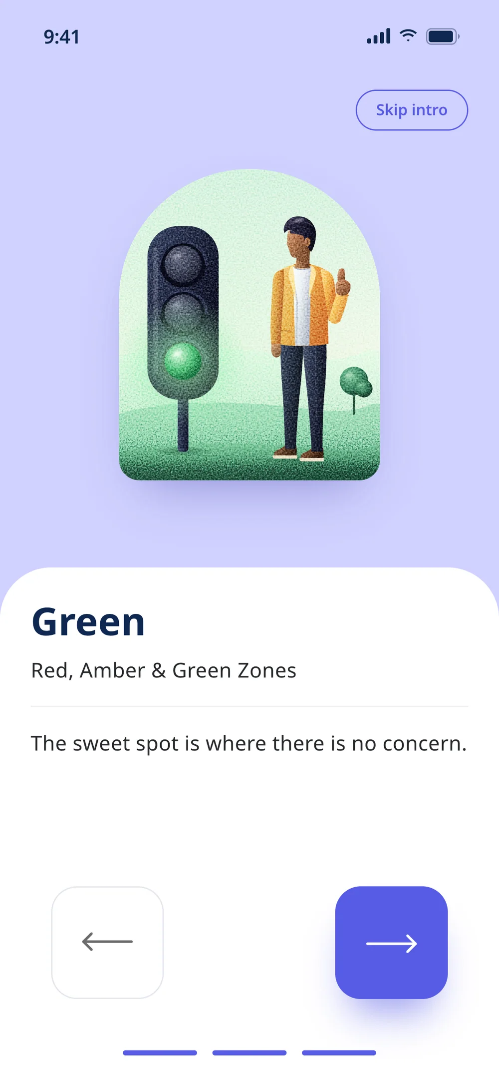 Green: the traffic light on green and the man giving a thumbs up